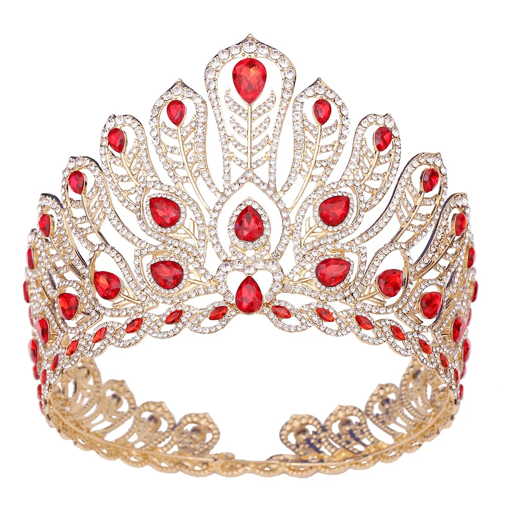 Свадебная тиара NiuShuya для большой королевы с полными искусственными волосами