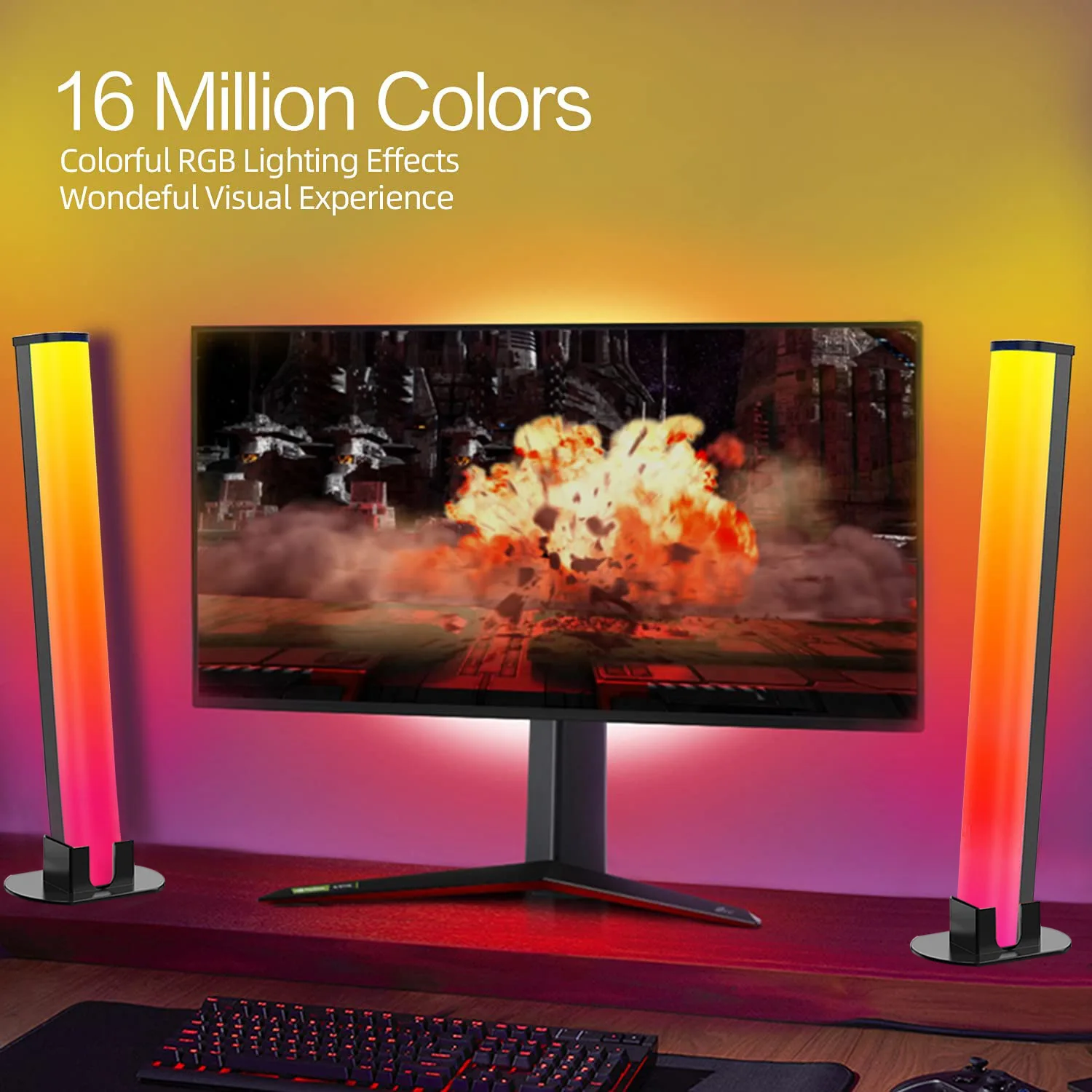 

App Control RGB Atmosphere Ambient Lamp Night Lights Sound Control Music Rhythm Pickup Light for Gaming TV Decoration Backlights