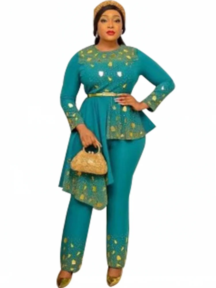 

2 Piece Women Set Outfit Summer Autumn Long Sleeve Shirt Blouse Top And Pants Suits Outfits Fashion Office Lady Matching Sets