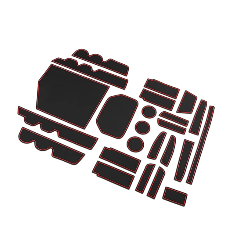 

24Pcs For Toyota 2014-2021 Rubber Car Door Groove Mats Gate Slot Pad Non-Slip Interior Door Cup Armrest Storage