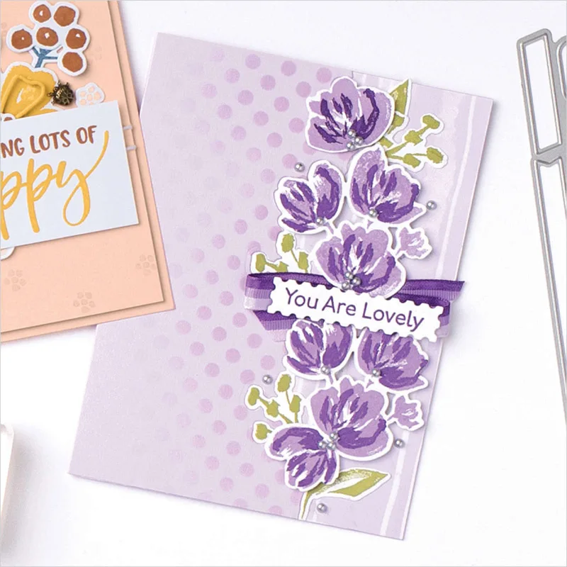 Набор штампов художественной галереи и координационные штампы Цветочные