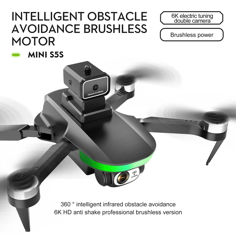 

New S5S Mini Drone 4k Profesional 8K HD Camera Obstacle Avoidance Aerial Photography Brushless Foldable Quadcopter 1.2km