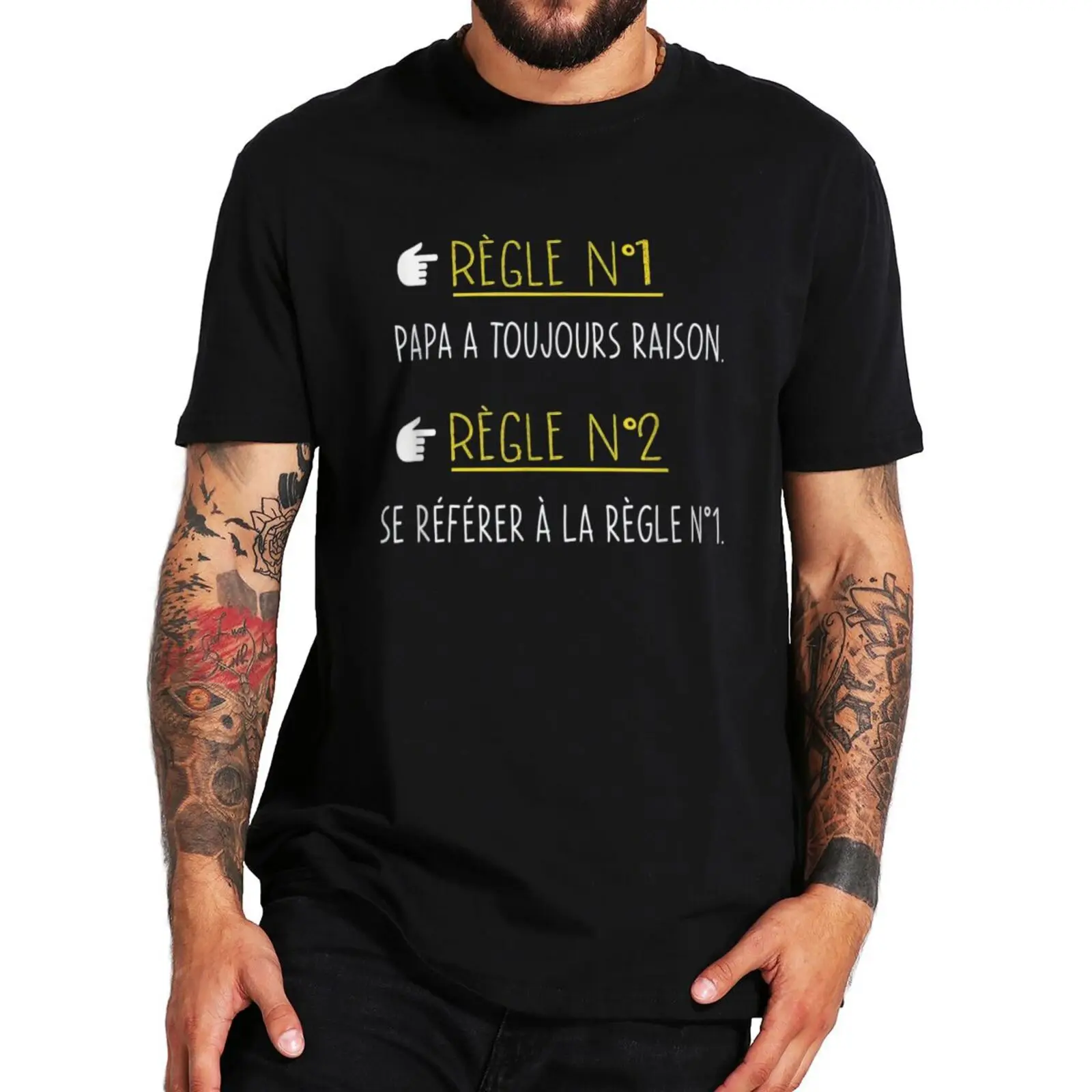 

Dad Is Always Right T Shirt Refers To The Rule First Funny Father Gift Men Clothing EU Size Cotton Summer Soft Casual T-shirt