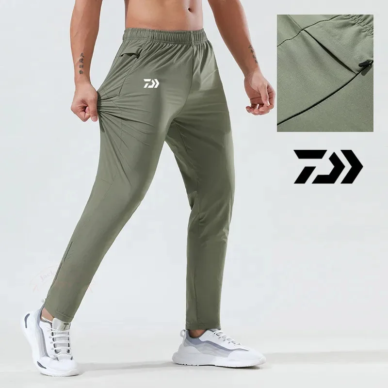 

2023 Daiwa Men Summer Quick-drying Ice Silk Pants Waterproof Pants Outdoor Elastic Fishing Pants Outdoor Fishing Pants