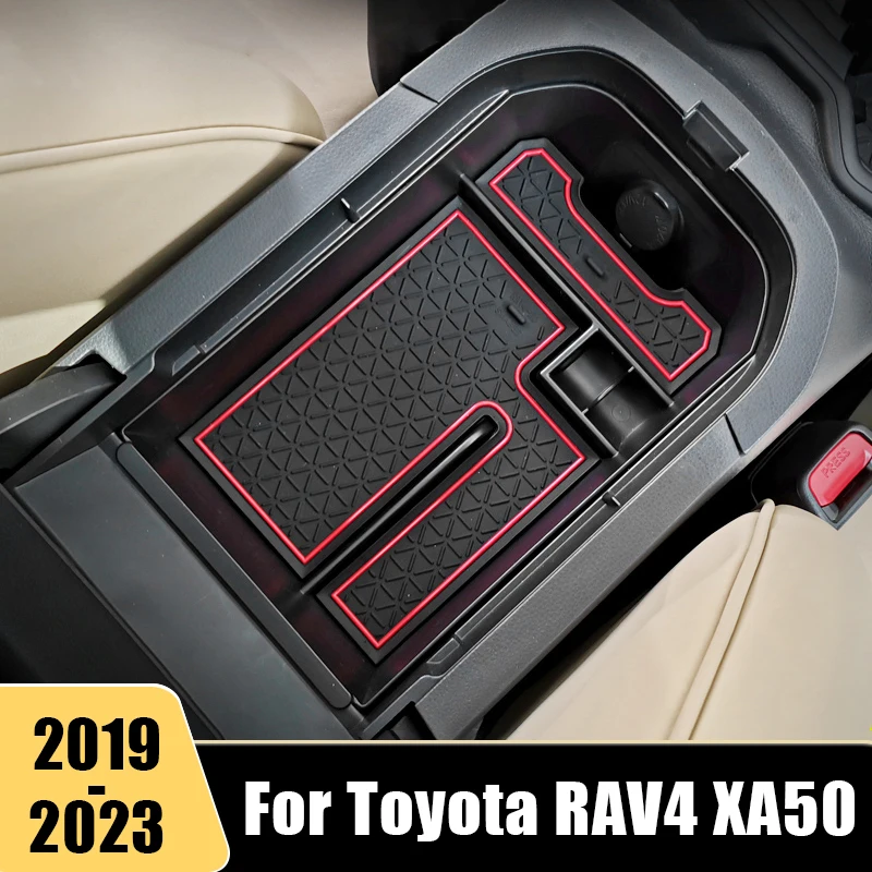 

For Toyota RAV4 2019 2020 2021 2022 RAV 4 XA50 XA 50 Car Central Console Armrest Storage Box Organizer Tray Case Accessories