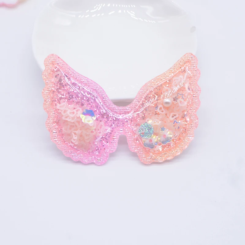 12 шт. 65*45 мм наполнитель с блестками аппликации нашивки крыльями ангела для DIY