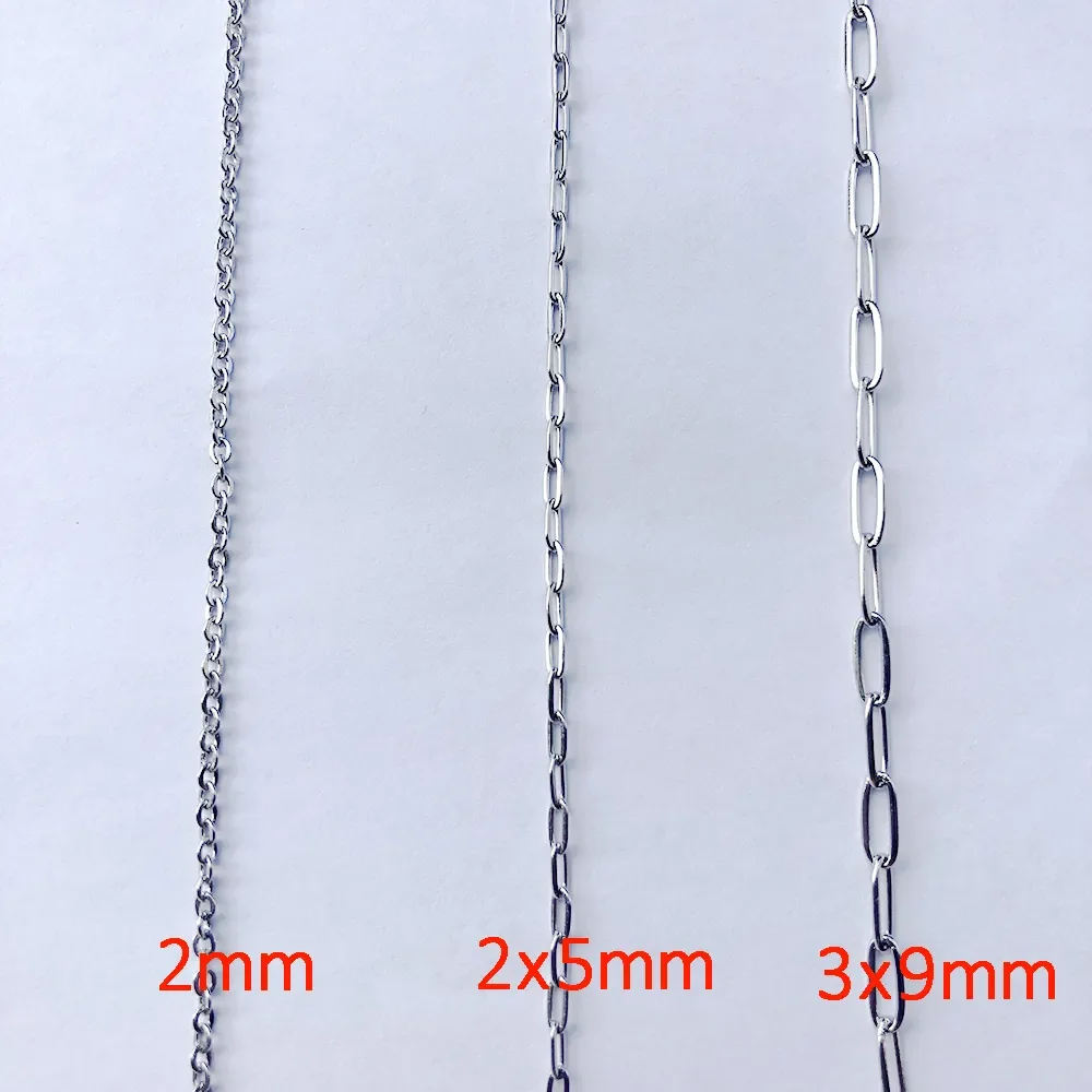 Stainless Steel Necklace Chain for Diy Jewelry Making Rolo Cable Link Bulk Chains Handmade Neckalce Bracelet Accessories