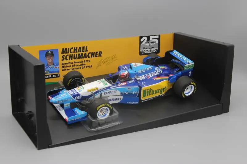 

MINICHAMPS 1:1 F1 бенэттон ренаултс шумашер B195 1995 Ограниченная серия полимерная металлическая статическая модель автомобиля игрушка подарок