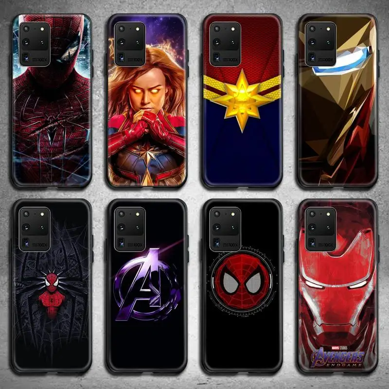 

Captain Marvel Iron Man Spider-Man Phone Case For Samsung Galaxy S21 Plus Ultra S20 FE M11 S8 S9 plus S10 5G lite 2020