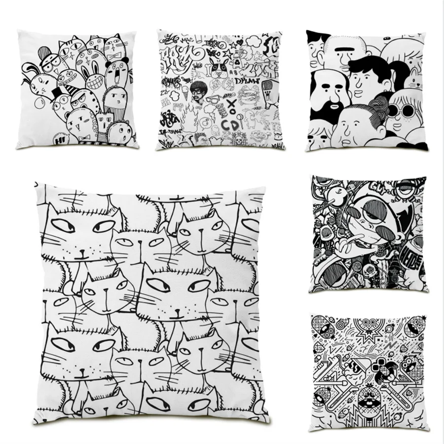 

Pillow Covers Decorative Cushion Cover 45x45 Nordic Style Polyester Linen Fashion Pillowcase Velvet Fabric Home Cushions E0323