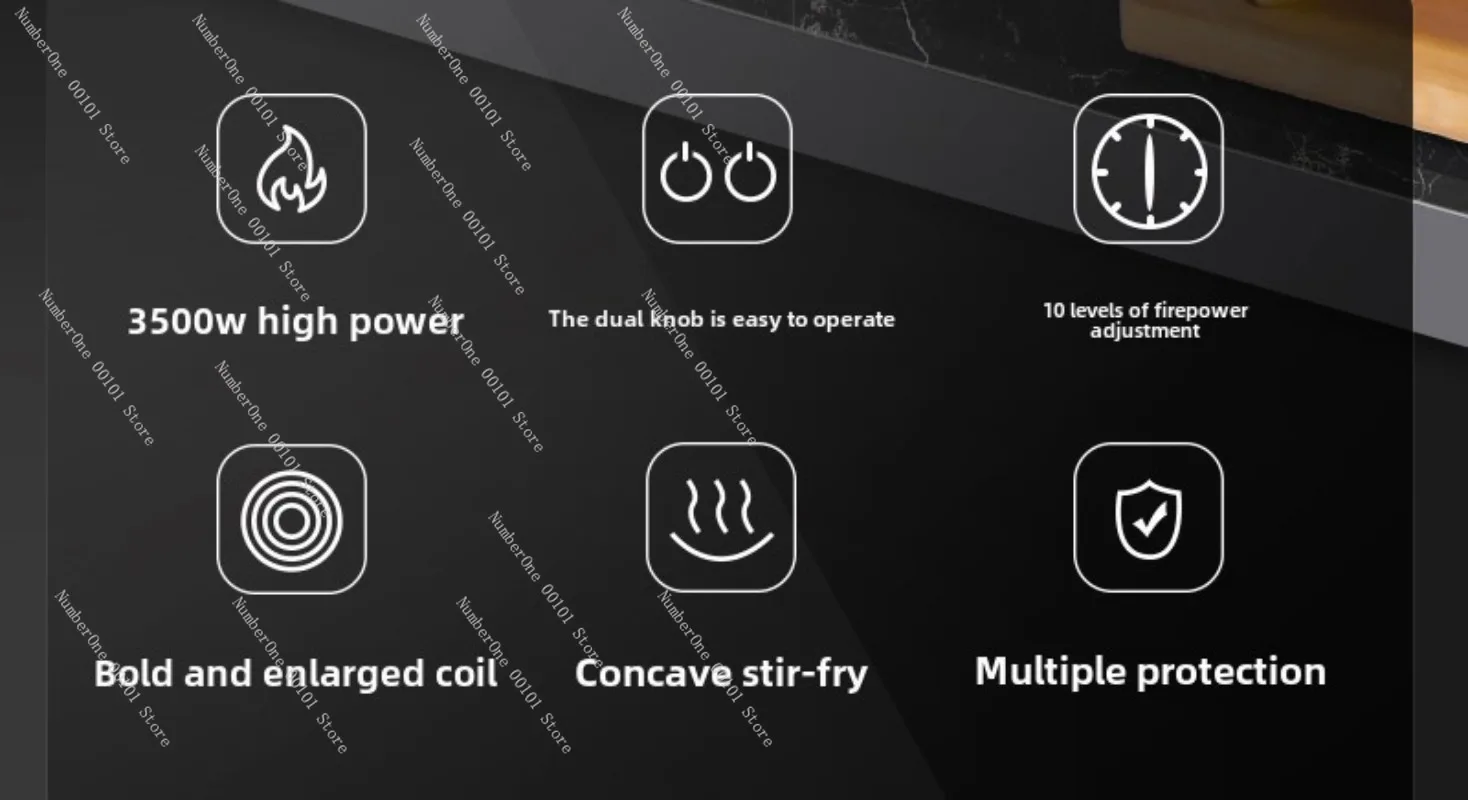 Concave induction cooker new high-power commercial 3500W energy-saving stir fry