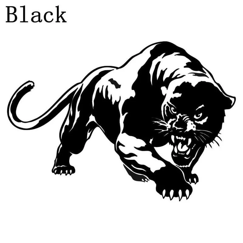 Светоотражающая наклейка на автомобиль Пантеры черно-белая мотоциклетная