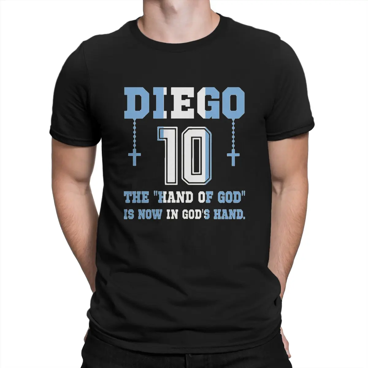 

Crazy The Hand of God Is Now in God Hand T-Shirt Men Crew Neck Pure Cotton T Shirts Maradona Great Best Player Short Sleeve Tees