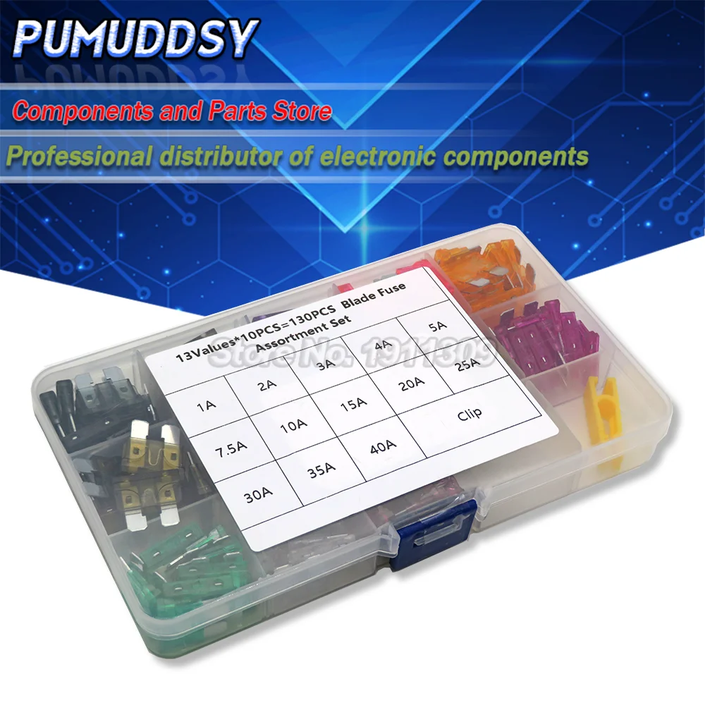 

130pcs Standard Blade Car Fuse Assortment,1A 2A 3A 4A 5A 7.5A 10A 15A 20A 25A 30A 35A 40A Car Fuse Set diy Electronic Pack ibuw