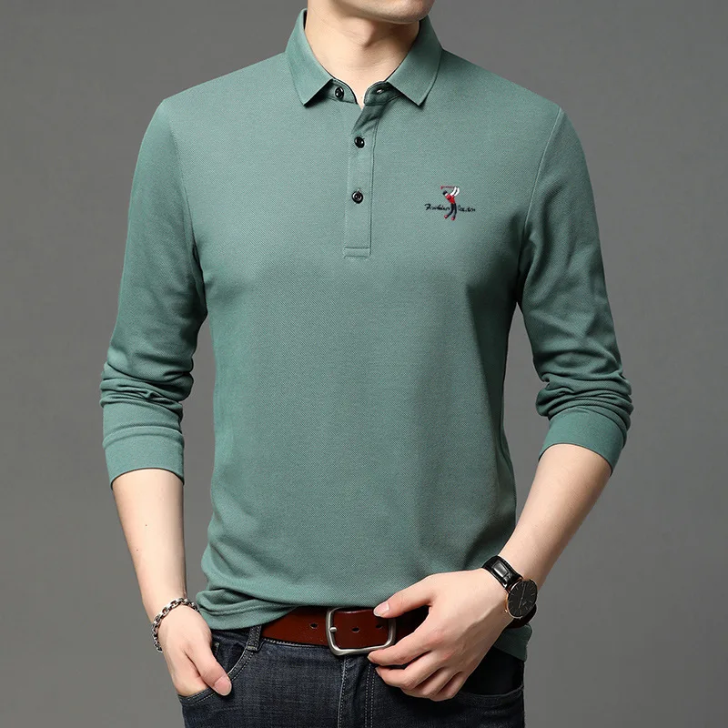 

Men's Golf Embroidery Logo Polo Men's Polo Shirt 2022 New Arrival Homme Designer Business Casual Top Long Sleeve Polo Shirt