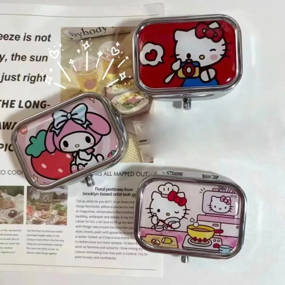 Контейнер для таблеток в мультяшном стиле HelloKitty контейнер лекарств портативная