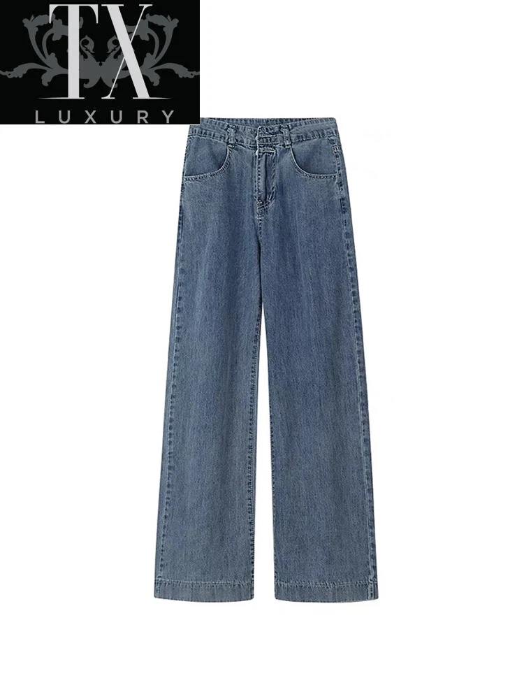 

Casual High Waist Loose Women Denim Fashion Vintage Wide Leg Jeans Pants All-Match Female Trousers Spring Autumn 2022 New
