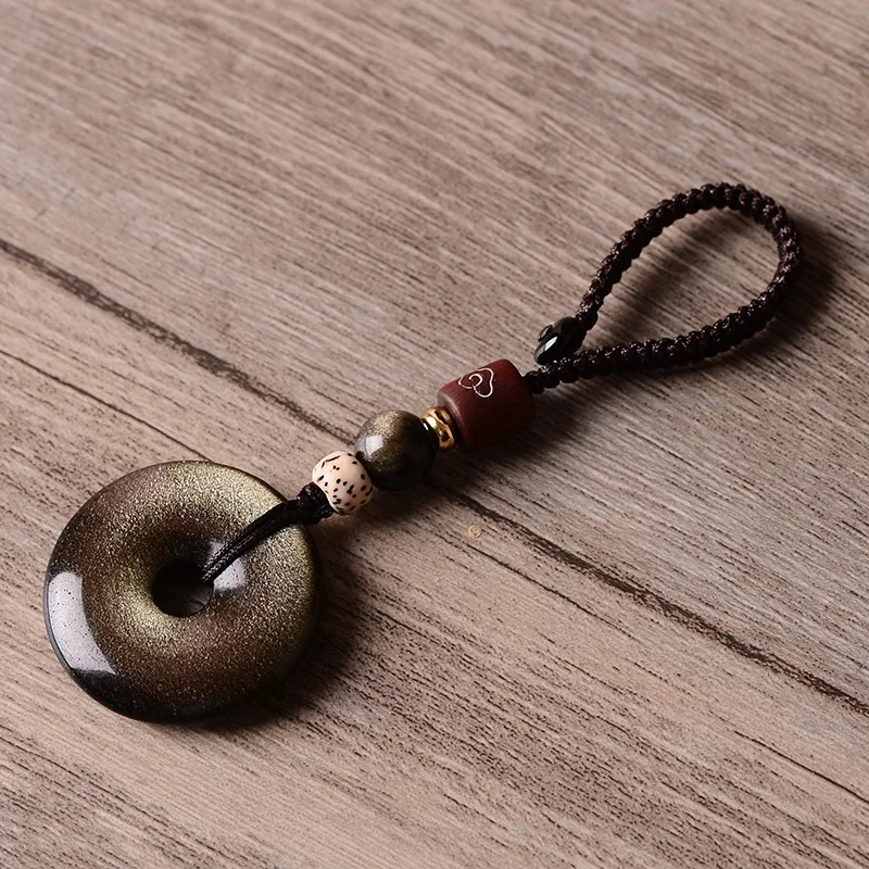 Брелок-подвеска золотой обсидиан для мужчин и женщин пара дизайн салона