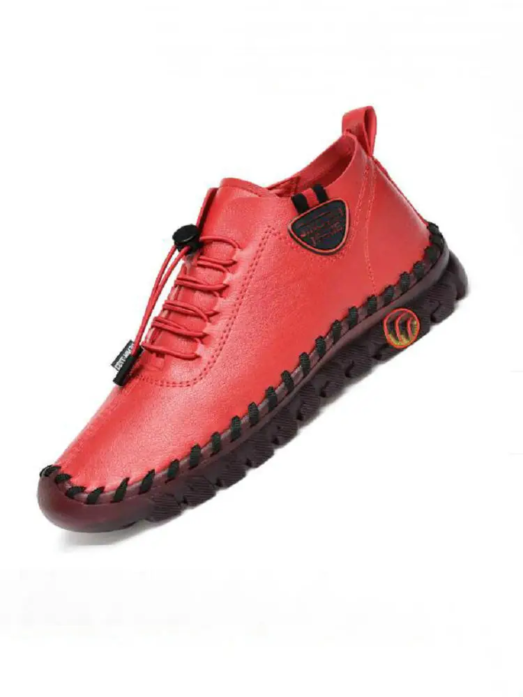 Casual women's shoes spring and autumn new flat-soled soft-soled mother shoes hand-sewn large size ankle boots work shoes