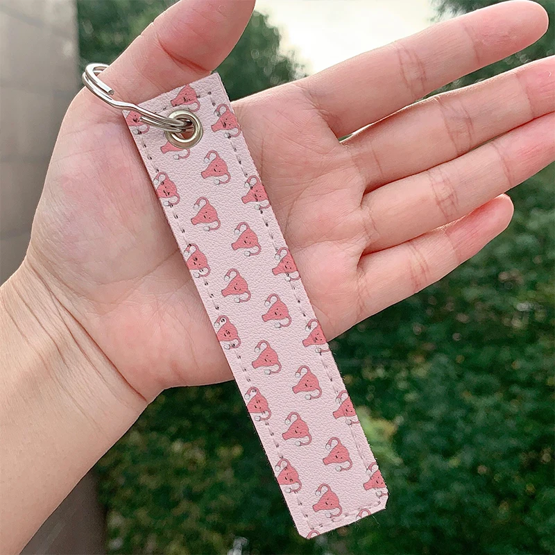 

Fashion Happy Womb Day leather motorcycle Key chain Strap Key rings Hanging Holder Bag Wallet Trinket Keychain Hanging Bag