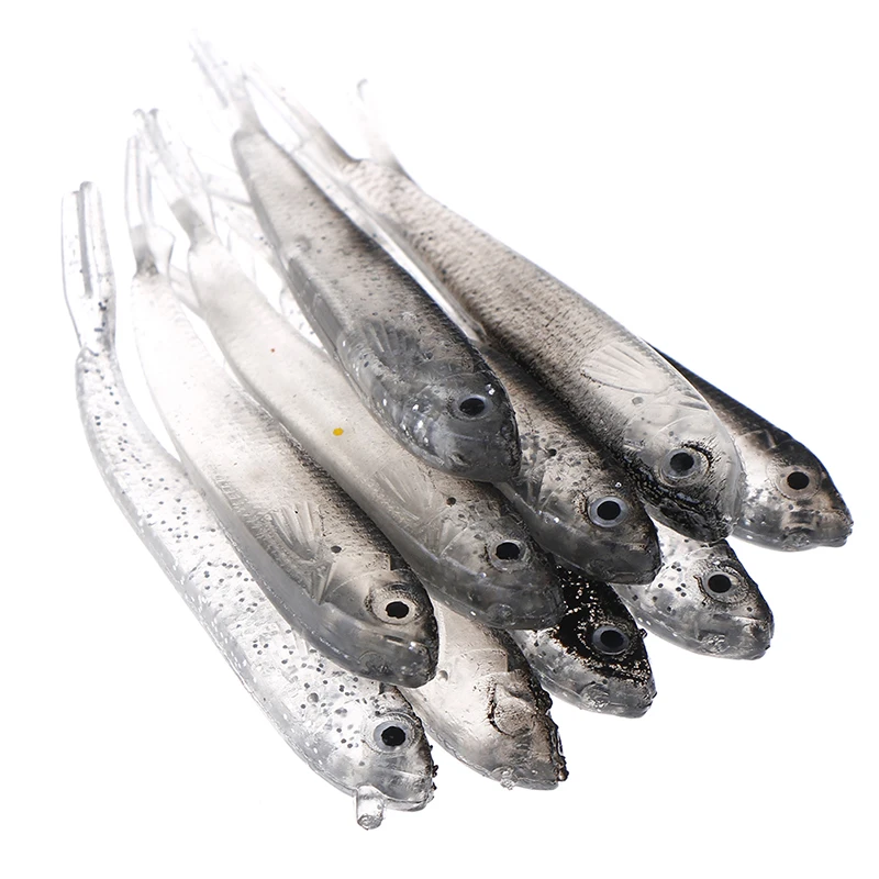 

10 шт., мягкие силиконовые рыболовные приманки 80 мм