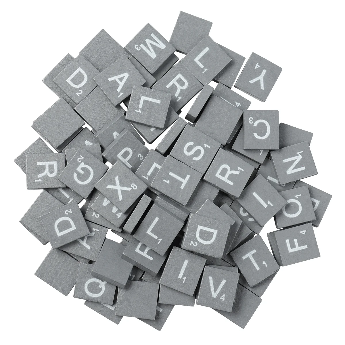 

SUPVOX 100 шт. серые натуральные деревянные чипы DIY 26 Английских Букв Алфавит головоломка для грамотности коробка для развития интеллекта ребенка