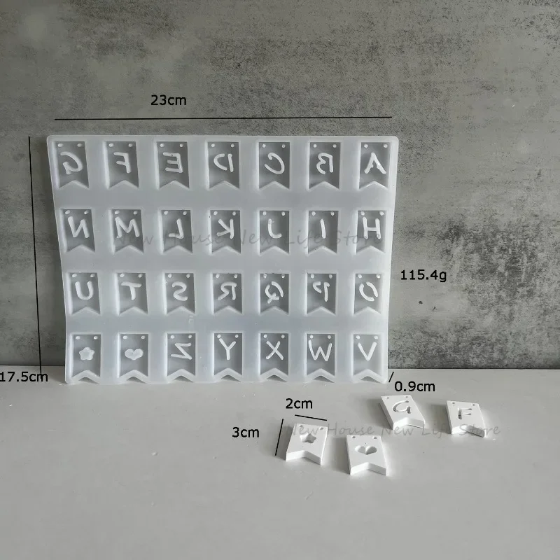 

Форма для отливки подвесок из силикона 26 букв XMSJ