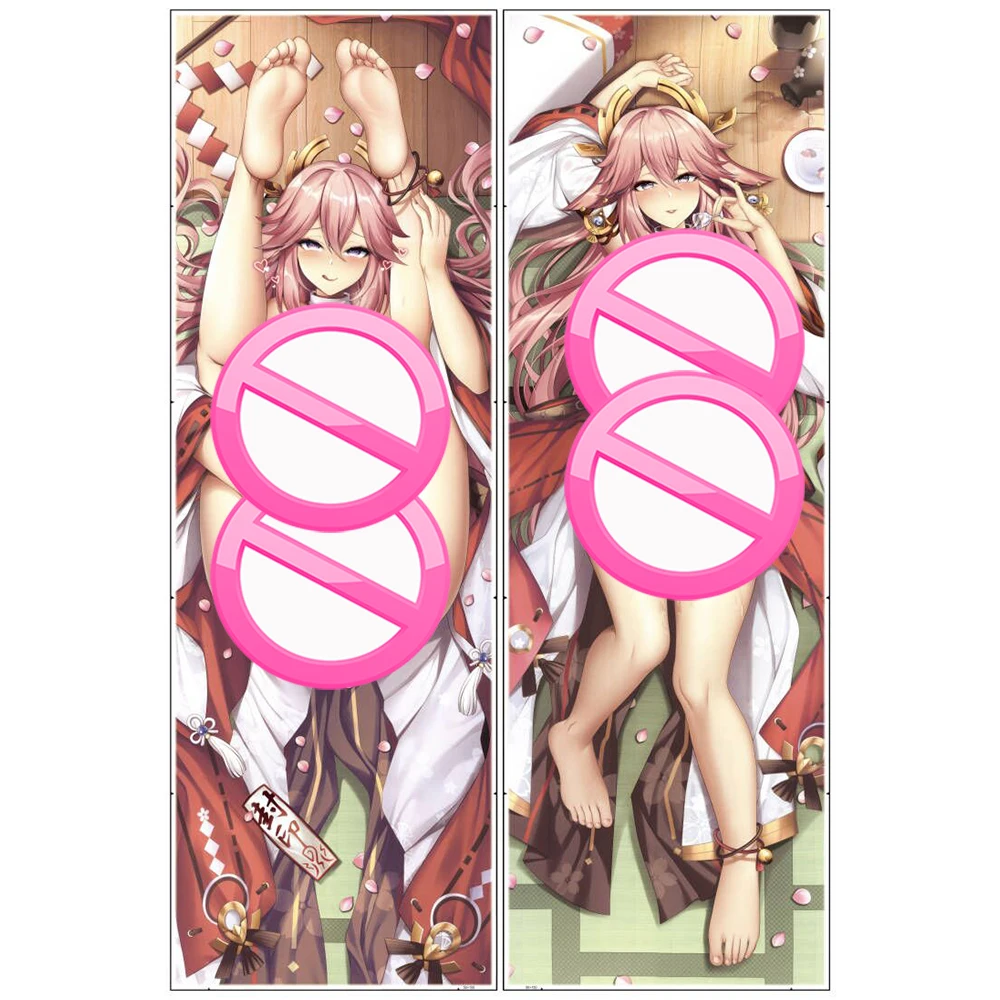 Чехол для подушки Genshin Impact Yae Miko Dakimakura Sexy Guuji обнимающее тело аниме наволочка по