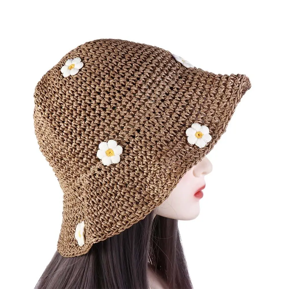 

Foldable Travel UV Protection Panama Cap Beach Hat Handmade Weave Flat Hat Sun Cap Straw Hat Sun Protection Sun Hat