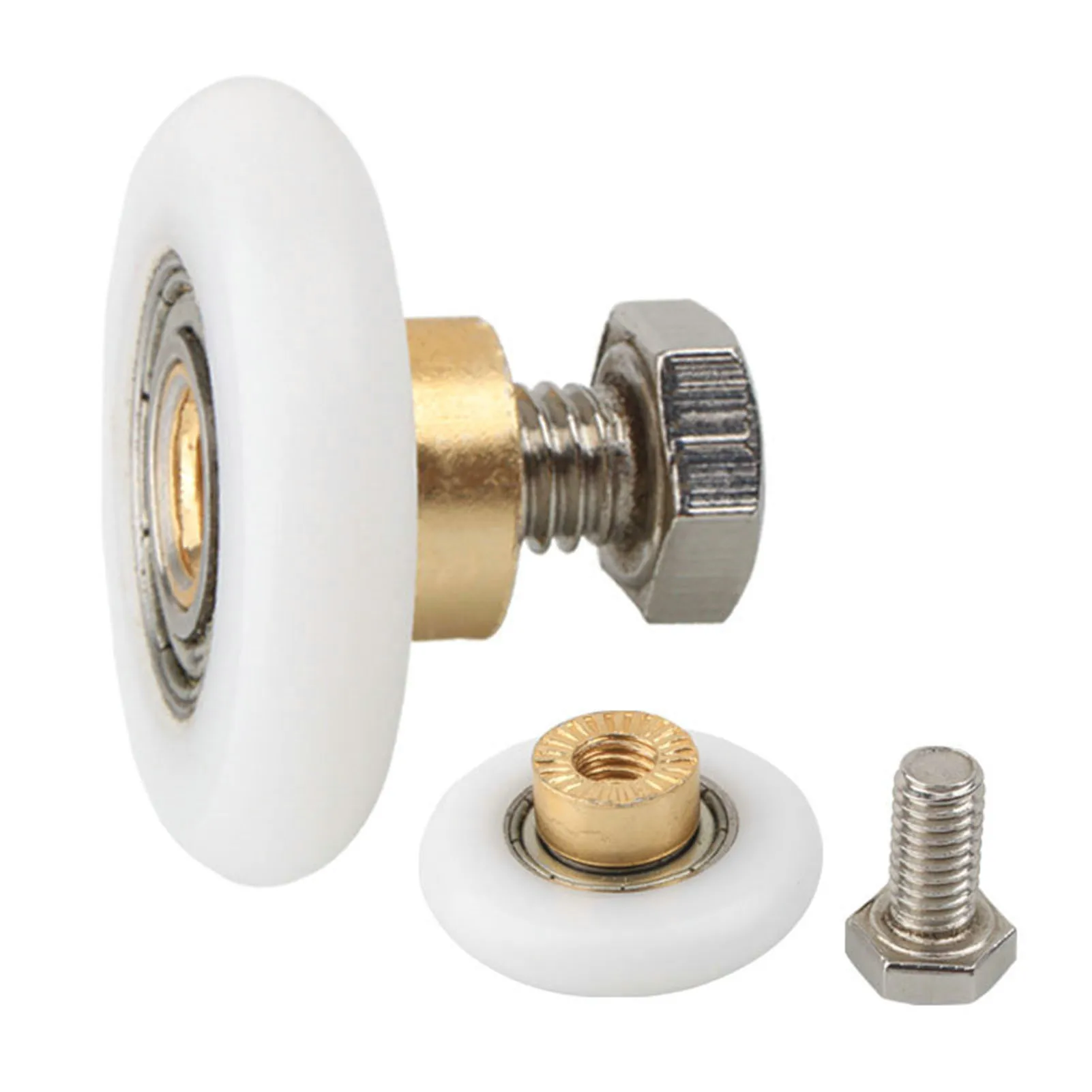 

Shower Door Rollers Runners Wheels Replacement Part Ball Pulley Copper Screw Thread for Translating Glass Door In Bathroom