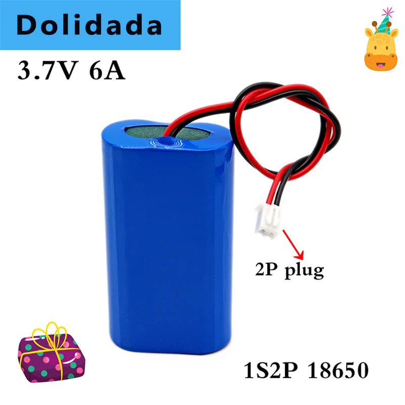 

3,7 V 6A 18650 литиевая батарея 1S2P 6000mAh перезаряжаемая аккумуляторная батарея мегафон Защитная плата для динамика + фоторазъем