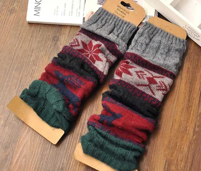 1Pair British Style Girl Women Leg Warmer Vintage Knitted Boots Socks Foot Cover Cosplay Women Autumn Winter Punk Y2k Socks