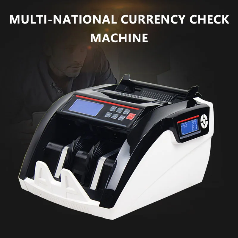 

Money Counter Bill Cash Coin Banknote Currency Counting Machine UV/MG Fake Money Multiple Currencies Detection 220V/110V 1pc