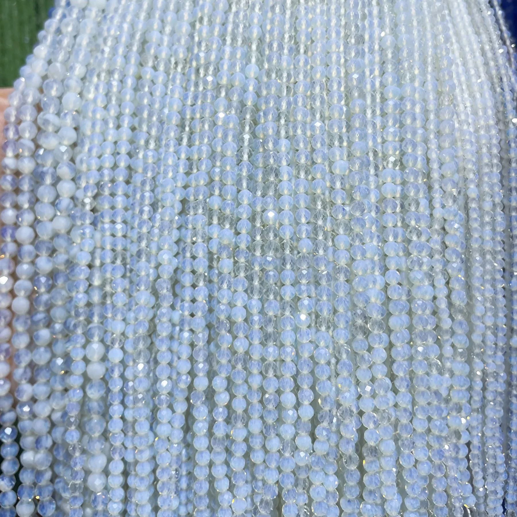

Natural Stone Beads High-light Faceted White Opal Moonstone Small Faceted Loose Beads 2 3 4mm Bracelet Necklace Jewelry Making
