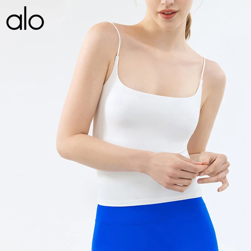 

Alo Yoga Women Summer Sexy Sports Bra Crop Top With Removable Pads Fitness Naked Tank Female Underwear Gym Clothing Active Wear