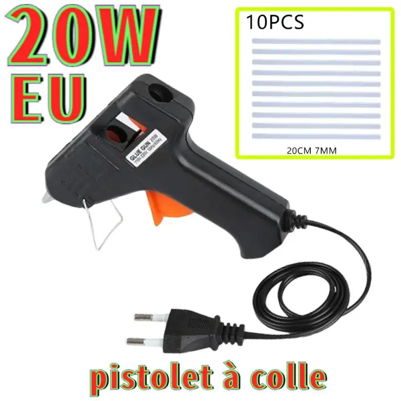20W EU Hot Melt Glue Gun DIY Mini Electric Heat Temperature Repair Tool For 7mm Sticks Power pistolet à colle chaude