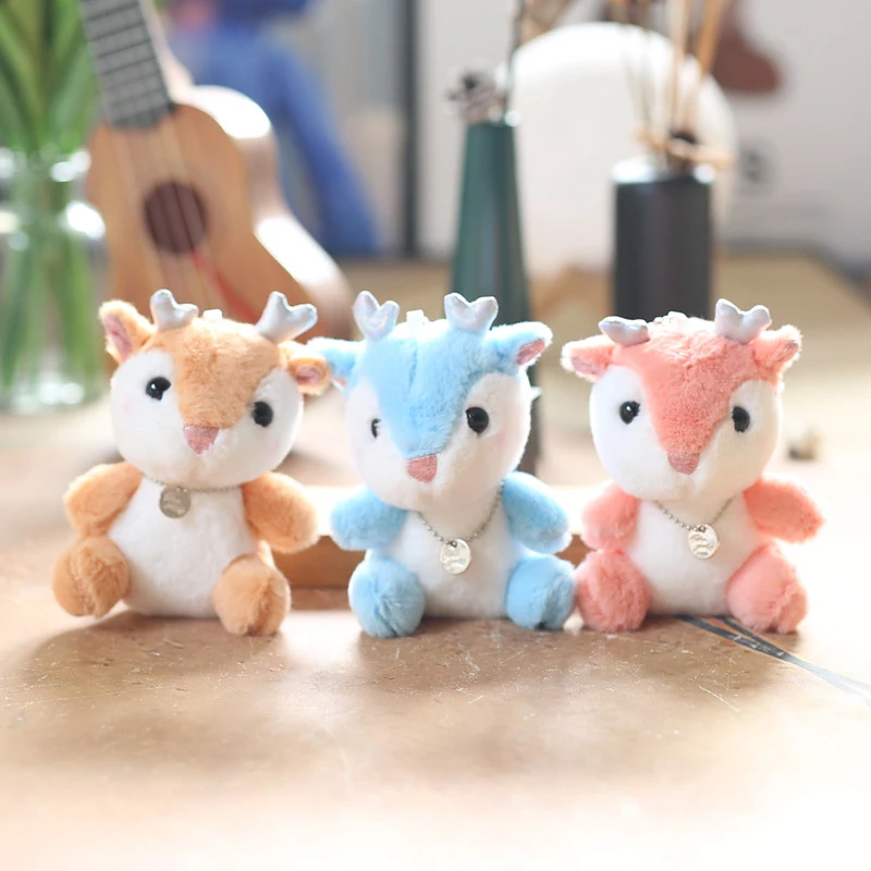 Мультяшный милый палевый кулон Kawaii модный плюшевый брелок с оленем креативное