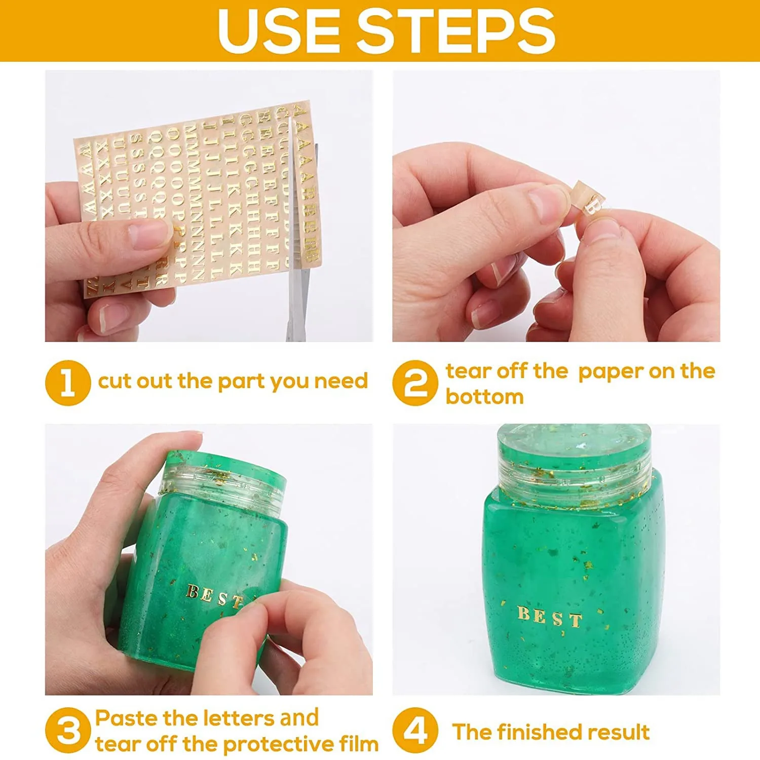 Наклейки с буквами из смолы самоклеящиеся 3 мм/4 5 мм 12 листов