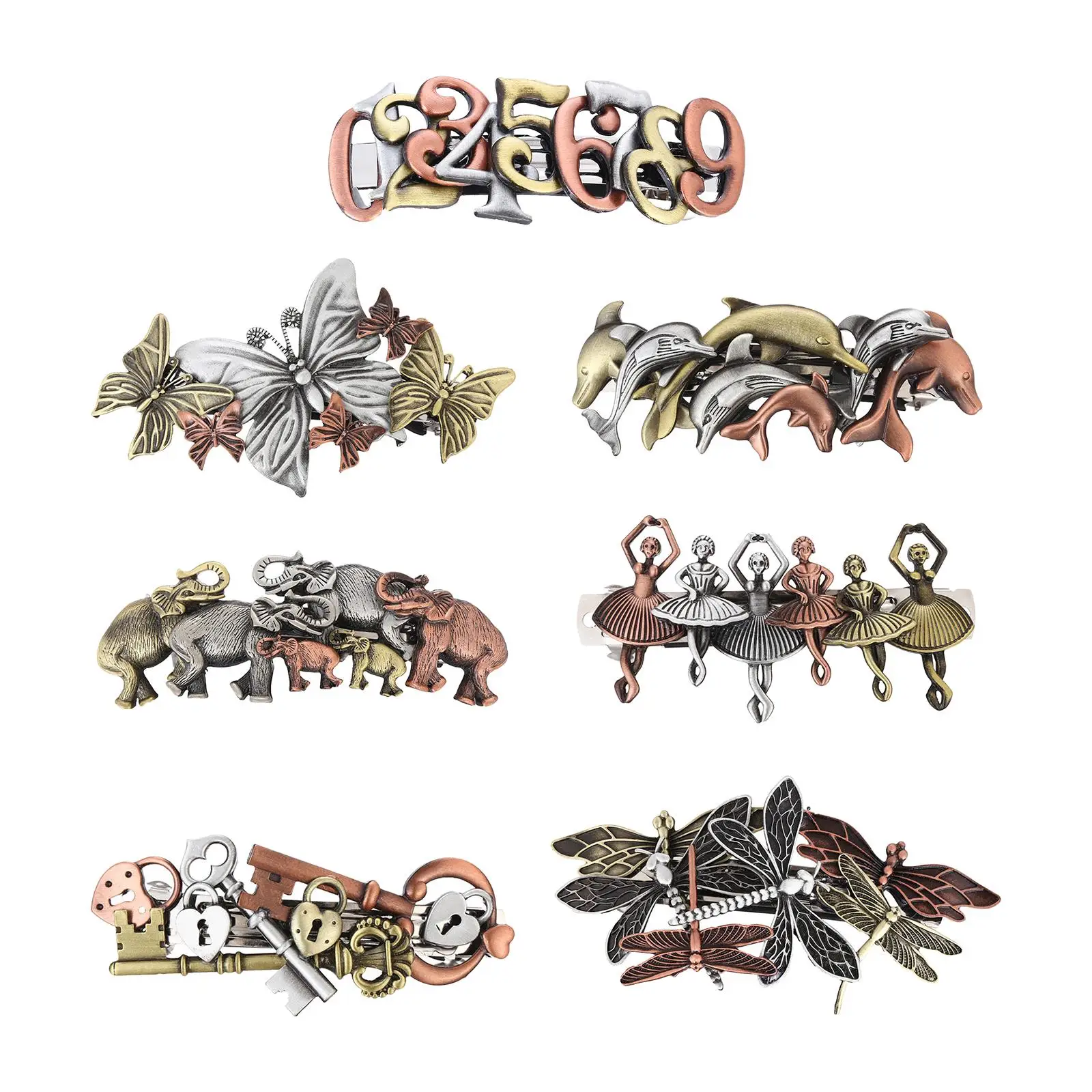 

Hair Barrettes Metal Steampunk Spring Clip for All Hair Types Female Party