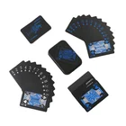 Водонепроницаемые черные игральные карты, качественные пластиковые ПВХ покерные креативные Подарочные Чехлы, карты для настольных игр, покерные карты с жестяной коробкой