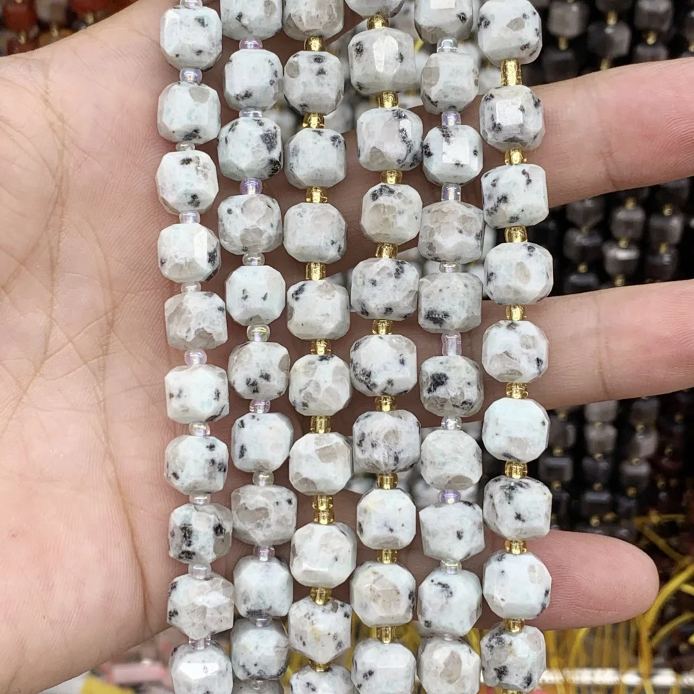 Бусины-разделители из натурального черного обсидиана 6/8 мм