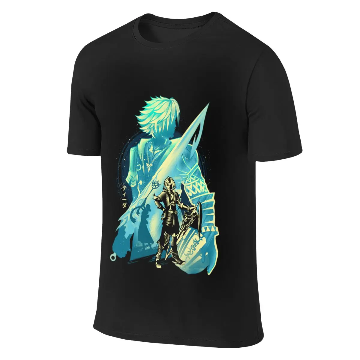 Фото Футболка Blitzball Player Tidus V2 Lazy Style, двусторонняя, в нишевом уличном стиле, тонкая, для лета, хлопковая. №3