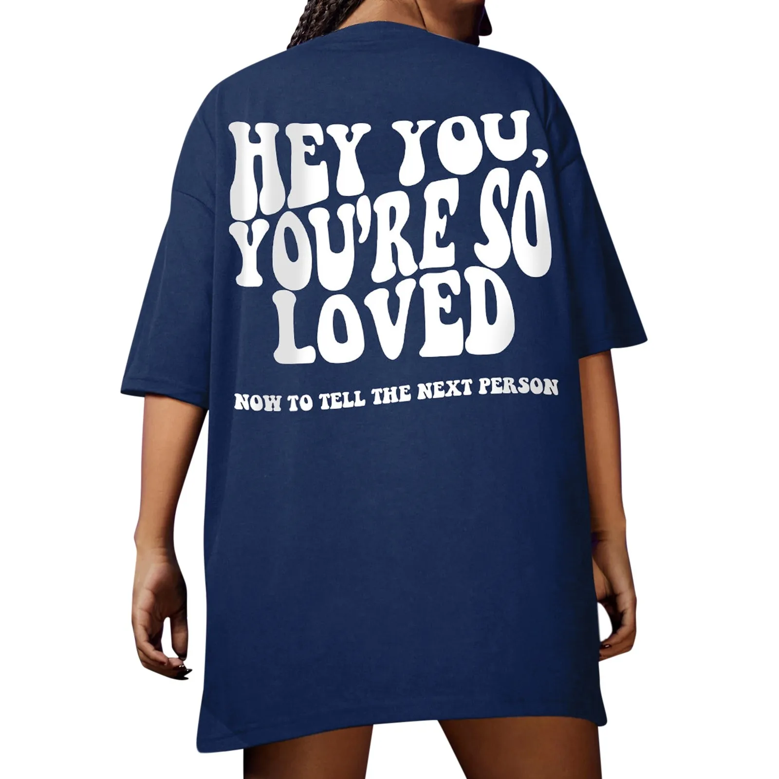 

Женская свободная футболка со слоганом на плечах, модная футболка, женская блузка с графическим принтом, женские топы с высоким воротником ...