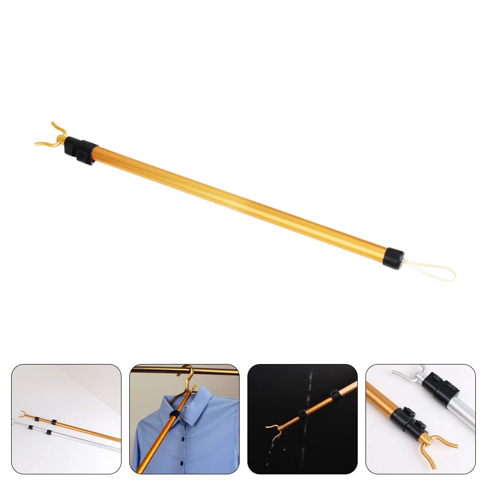 

Pole Closet Hook Reach Clothesstick Rod Retractablereacher Hangergarment Clothing Drying Poles Utility Telescoping Line Reaching