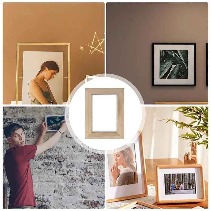 Незаконченная деревянная фоторамка прямоугольная 4 х 6-дюймовая ремесленная