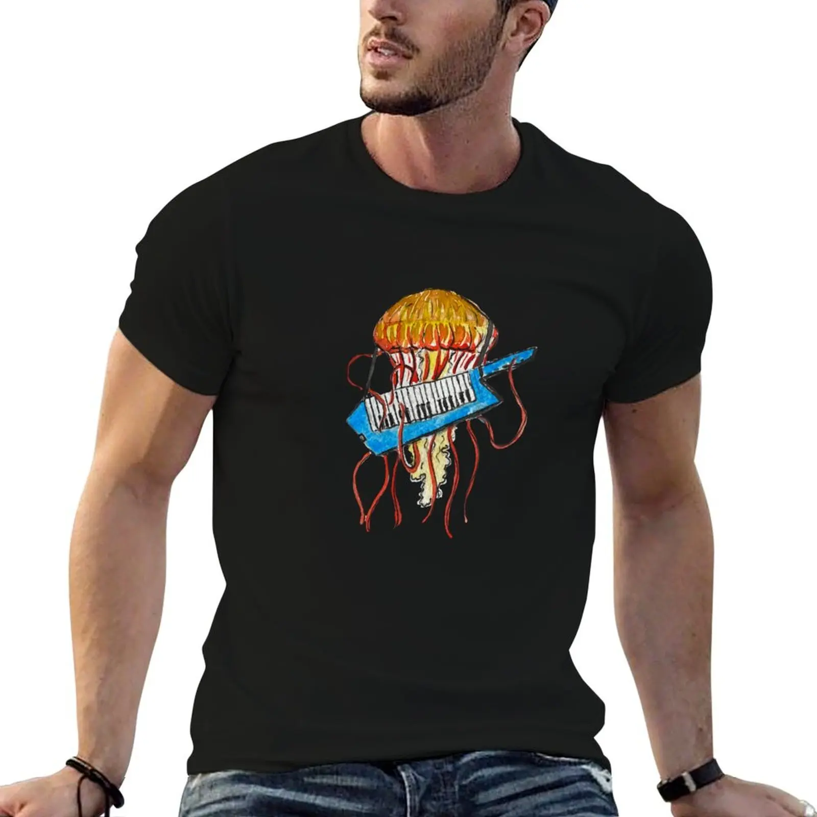 Футболка Keytar Jelly быстросохнущая футболка с аниме хлопковые футболки рисунком