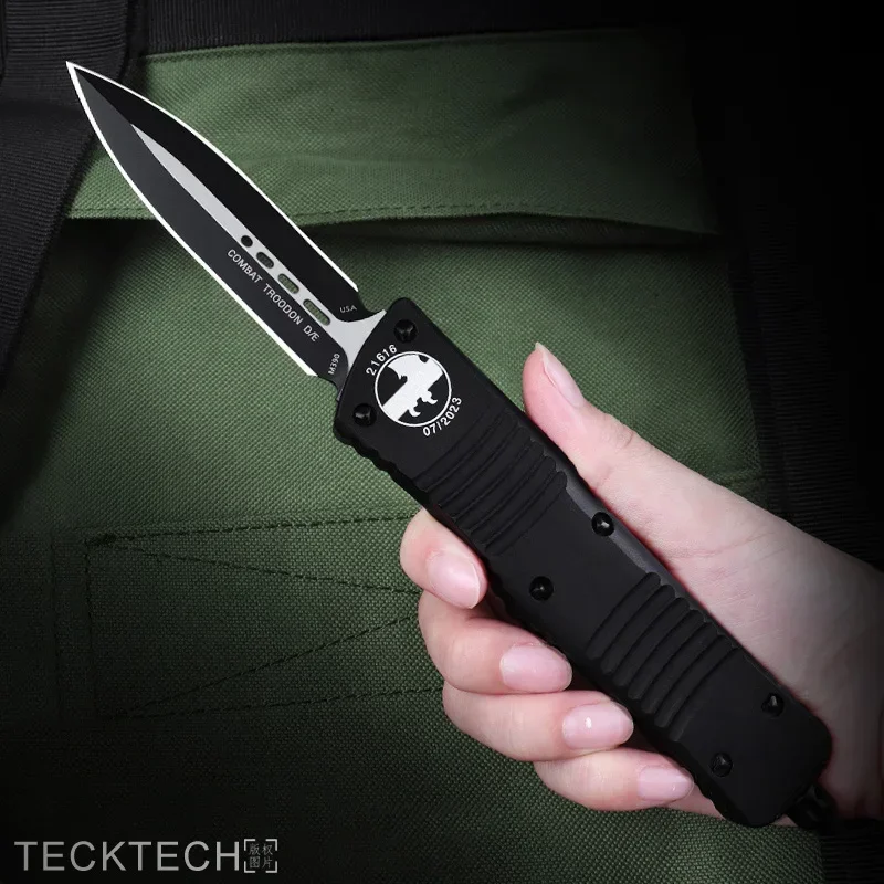 Ножи COMBAT TROODON с черным покрытием нож MICRO TECH D2 DE Blade ЧПУ 6061 T6 EDC тактический военный