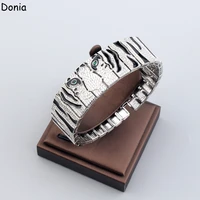 donia jewelrys new european and american fashion creative inlaid zircon tiger open bracelet palace luxury jewelry bracelet