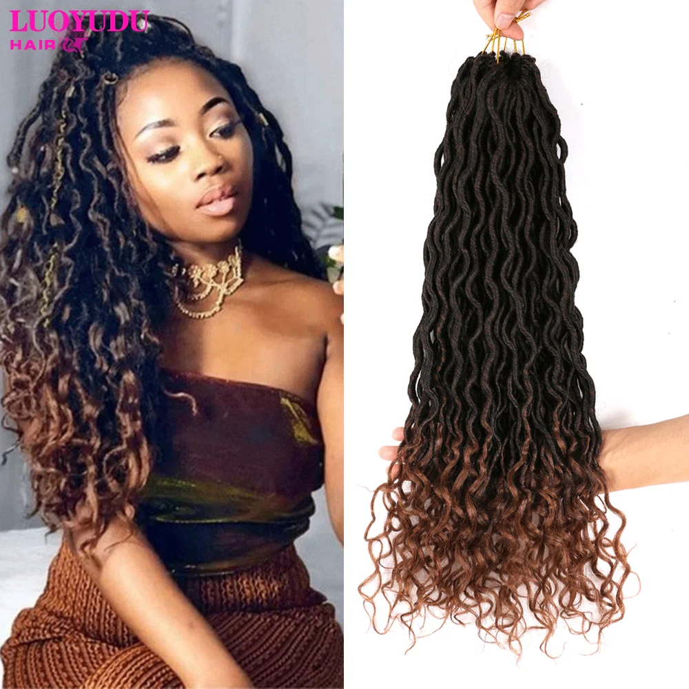 

Goddess Faux Locs Crochet Hair 20Inch Soft Natural Synthetic Crochet Braids Hair Extensions For Black Women Pre Looped Locs Bulk