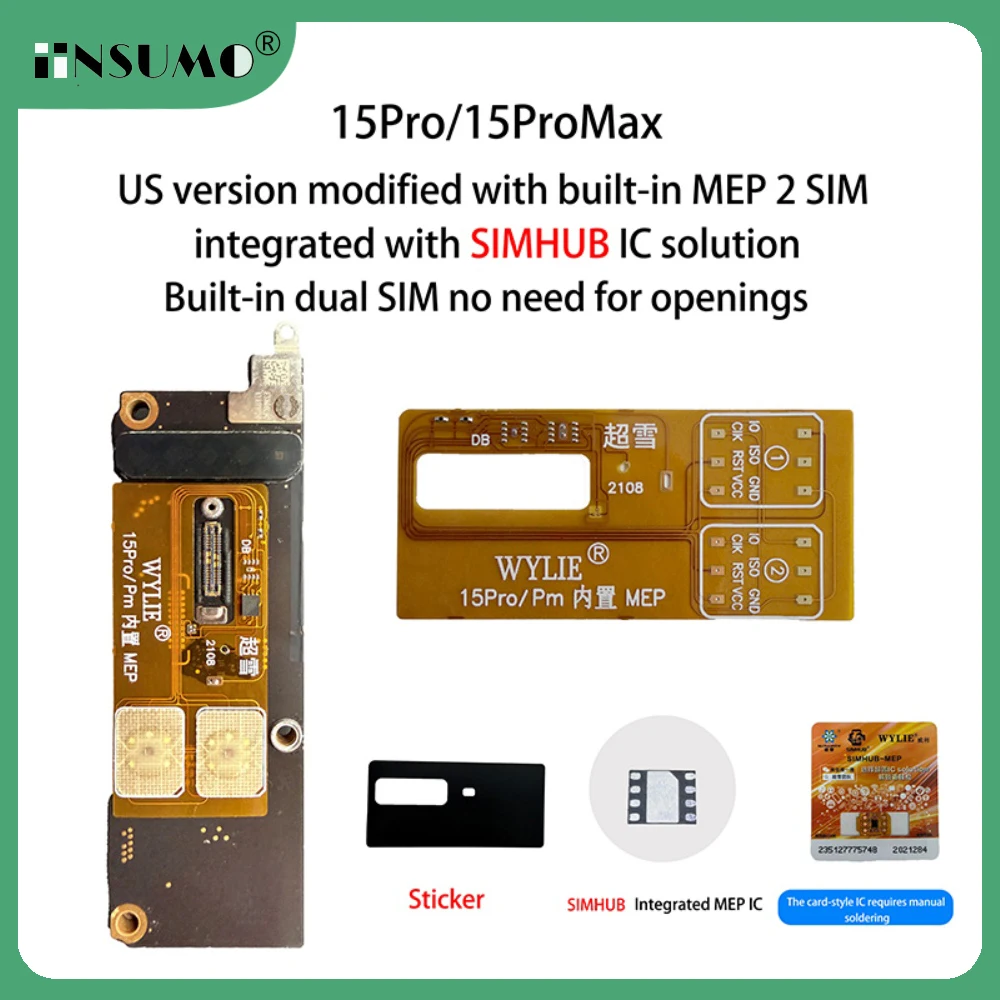 Фото WYLIE US Version Esim to Sim Dual Card Flex Ca ‮ lb ‬ Встроенное решение для интеграции с MEP, поддержка Super Snow IC для iPhone 15 ProMax №1